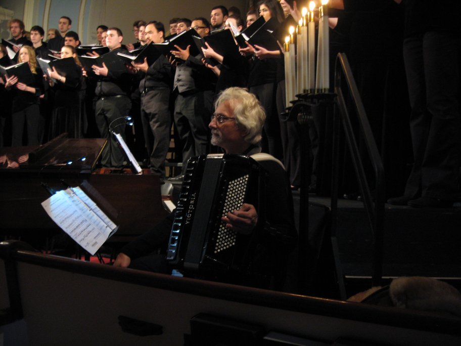 Henry Doktorski with the Ramapo College Choir