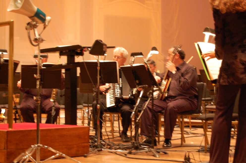 Musicians warming up before opening night concert