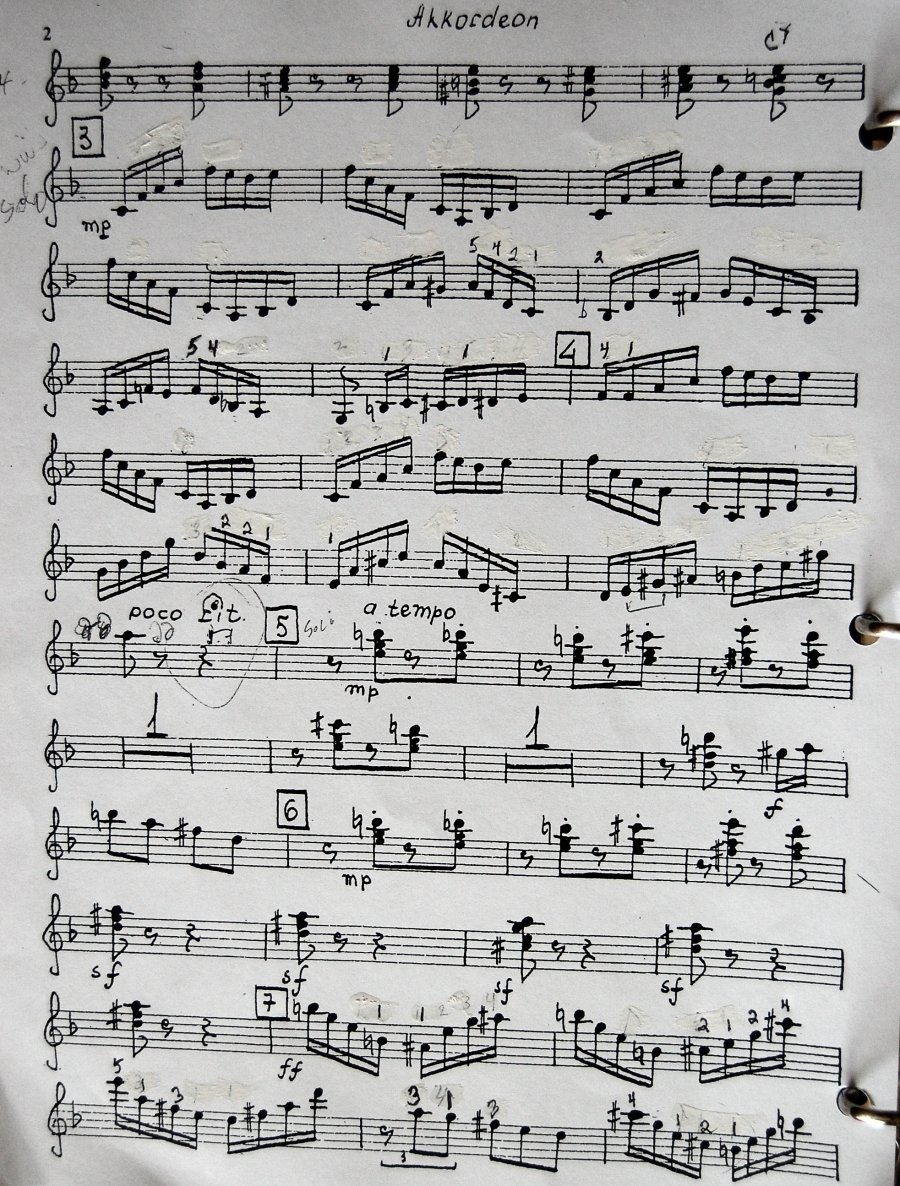 One page from the accordion part: March