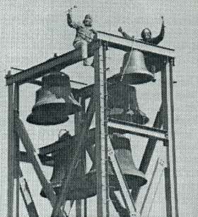 Soma and Gaurashakti install the bells.