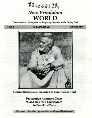 Cover of New Vrindaban World, April 26, 1991